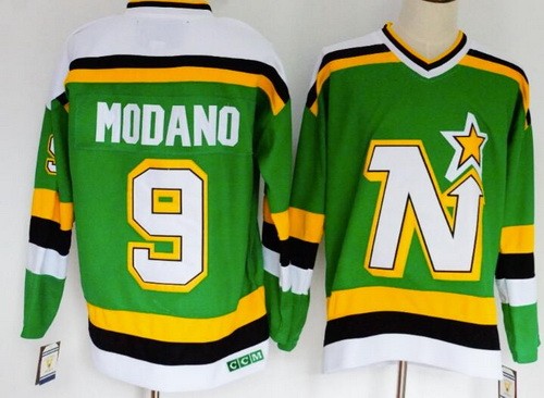 Dallas Stars #9 Mike Modano Green Throwback Jersey