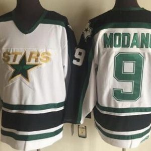 Dallas Stars #9 Mike Modano White Throwback Jersey