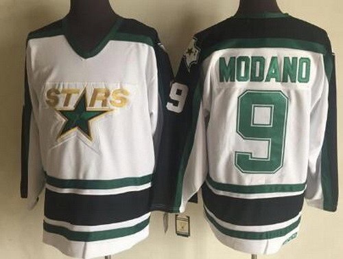 Dallas Stars #9 Mike Modano White Throwback Jersey