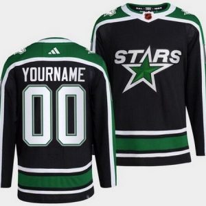 Dallas Stars Customized Black 2022 Reverse Retro Authentic Jersey