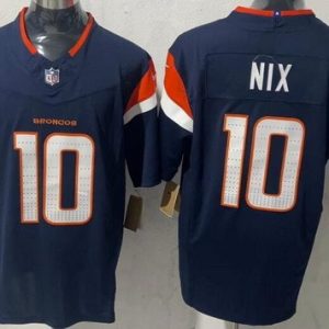 Denver Broncos #10 Bo Nix Limited Navy FUSE Vapor Jersey