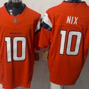 Denver Broncos #10 Bo Nix Limited Orange FUSE Vapor Jersey