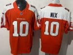 Denver Broncos #10 Bo Nix Limited Orange Thanksgiving Fashion FUSE Vapor Jersey