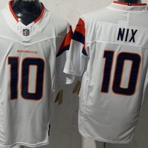 Denver Broncos #10 Bo Nix Limited White FUSE Vapor Jersey