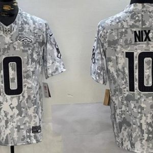Denver Broncos #10 Bo Nix Limited Arctic Camo 2024 Salute to Service Jersey