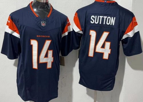 Denver Broncos #14 Courtland Sutton Limited Navy FUSE Vapor Jersey