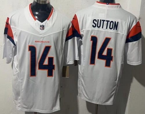 Denver Broncos #14 Courtland Sutton Limited White FUSE Vapor Jersey