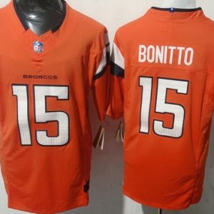 Denver Broncos #15 Nik Bonitto Limited Orange FUSE Vapor Jersey