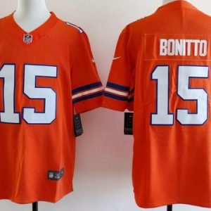 Denver Broncos #15 Nik Bonitto Limited Orange Throwback Vapor Jersey