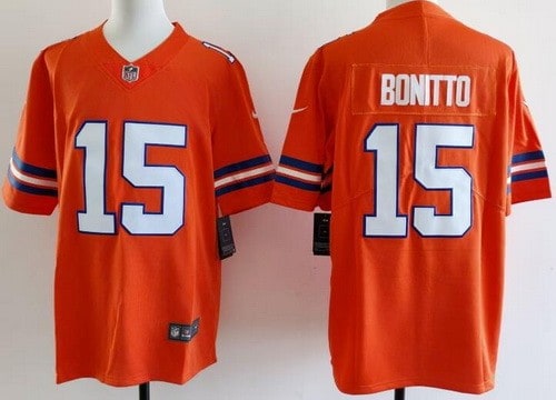 Denver Broncos #15 Nik Bonitto Limited Orange Throwback Vapor Jersey