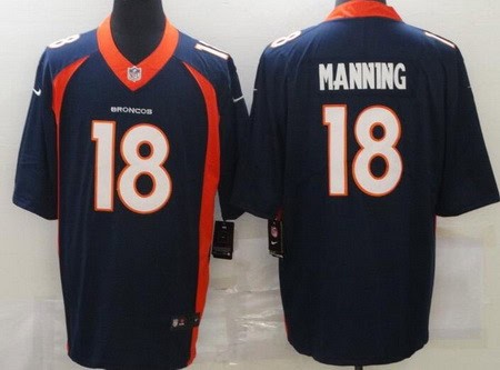 Denver Broncos #18 Peyton Manning Limited Navy Vapor Untouchable Jersey