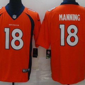 Denver Broncos #18 Peyton Manning Limited Orange Vapor Untouchable Jersey