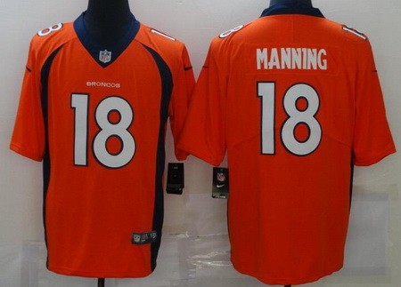 Denver Broncos #18 Peyton Manning Limited Orange Vapor Untouchable Jersey