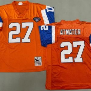 Denver Broncos #27 Steve Atwater Orange 75th Throwback Jersey