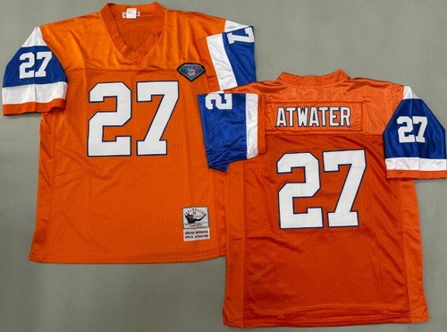 Denver Broncos #27 Steve Atwater Orange 75th Throwback Jersey
