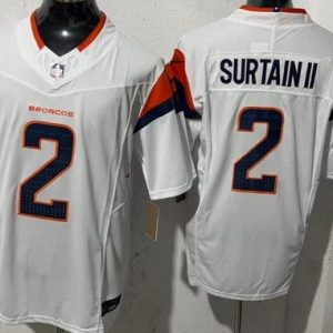 Denver Broncos #2 Patrick Surtain II Limited White FUSE Vapor Jersey