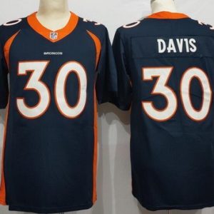 Denver Broncos #30 Terrell Davis Limited Navy Vapor Jersey