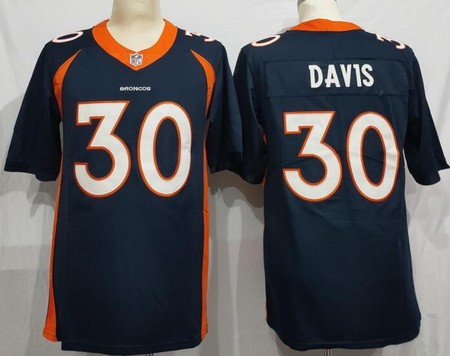 Denver Broncos #30 Terrell Davis Limited Navy Vapor Jersey