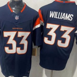Denver Broncos #33 Javonte Williams Limited Navy FUSE Vapor Jersey