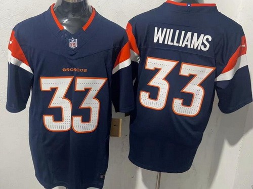 Denver Broncos #33 Javonte Williams Limited Navy FUSE Vapor Jersey