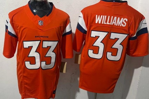 Denver Broncos #33 Javonte Williams Limited Orange FUSE Vapor Jersey