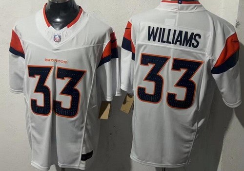 Denver Broncos #33 Javonte Williams Limited White FUSE Vapor Jersey