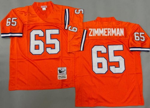Denver Broncos #65 Gary Zimmerman Orange Throwback Jersey