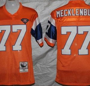 Denver Broncos #77 Karl Mecklenburg Orange 1994 Throwback Jersey