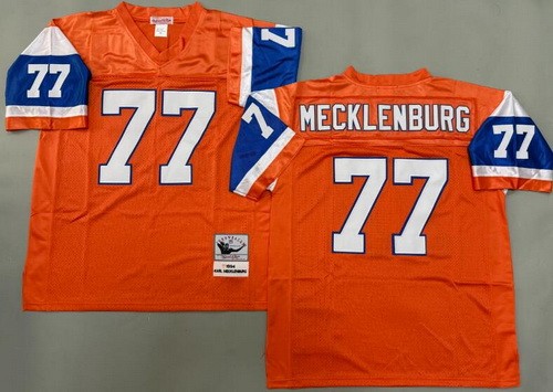 Denver Broncos #77 Karl Mecklenburg Orange 1994 Throwback Jersey