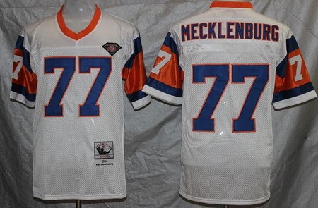 Denver Broncos #77 Karl Mecklenburg White 1994 Throwback Jersey