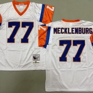 Denver Broncos #77 Karl Mecklenburg White 1994 Throwback Jersey