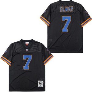 Denver Broncos #7 John Elway Black 1990 Throwback Jersey