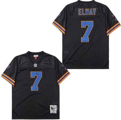 Denver Broncos #7 John Elway Black 1990 Throwback Jersey