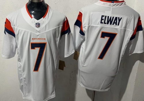 Denver Broncos #7 John Elway Limited White FUSE Vapor Jersey