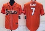 Denver Broncos #7 John Elway Orange Baseball Jersey