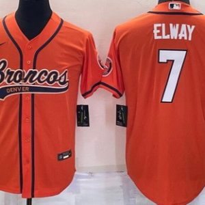 Denver Broncos #7 John Elway Orange Baseball Jersey
