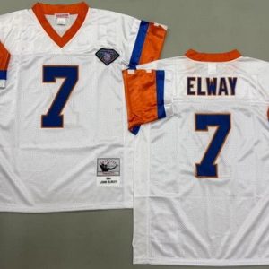 Denver Broncos #7 John Elway White 75th 1994 Throwback Jersey