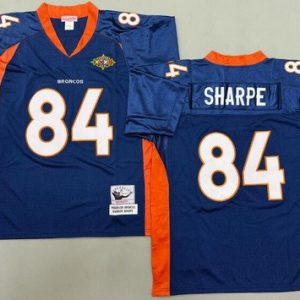 Denver Broncos #84 Shannon Sharpe Navy Throwback Jersey