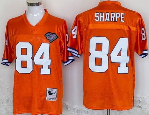 Denver Broncos #84 Shannon Sharpe Orange 75th 1994 Throwback Jersey