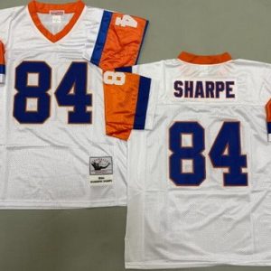Denver Broncos #84 Shannon Sharpe White 1994 Throwback Jersey