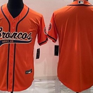 Denver Broncos Blank Orange Baseball Jersey