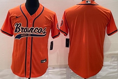 Denver Broncos Blank Orange Baseball Jersey