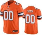 Denver Broncos Customized Limited Orange Rush Color Jersey