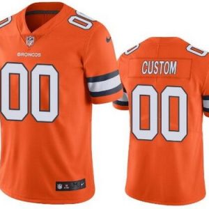 Denver Broncos Customized Limited Orange Rush Color Jersey