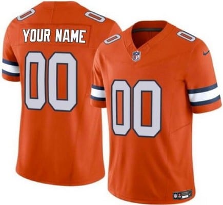Denver Broncos Customized Limited Orange Throwback FUSE Vapor Jersey