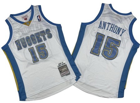 Denver Nuggets #15 Carmelo Anthony White 2006 Throwback Swingman Jersey