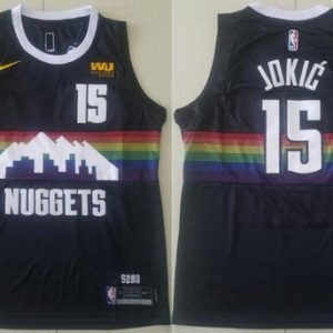 Denver Nuggets #15 Nikola Jokic Black City Icon Sponsor Swingman Jersey