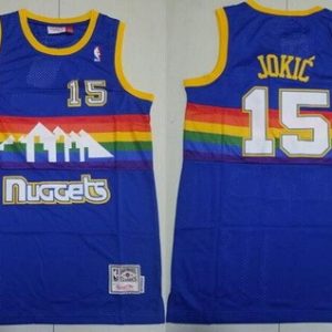 Denver Nuggets #15 Nikola Jokic Blue Throwback Swingman Jersey