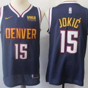 Denver Nuggets #15 Nikola Jokic Navy Icon Sponsor Swingman Jersey