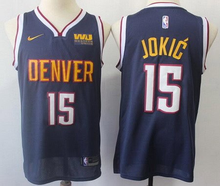 Denver Nuggets #15 Nikola Jokic Navy Icon Sponsor Swingman Jersey
